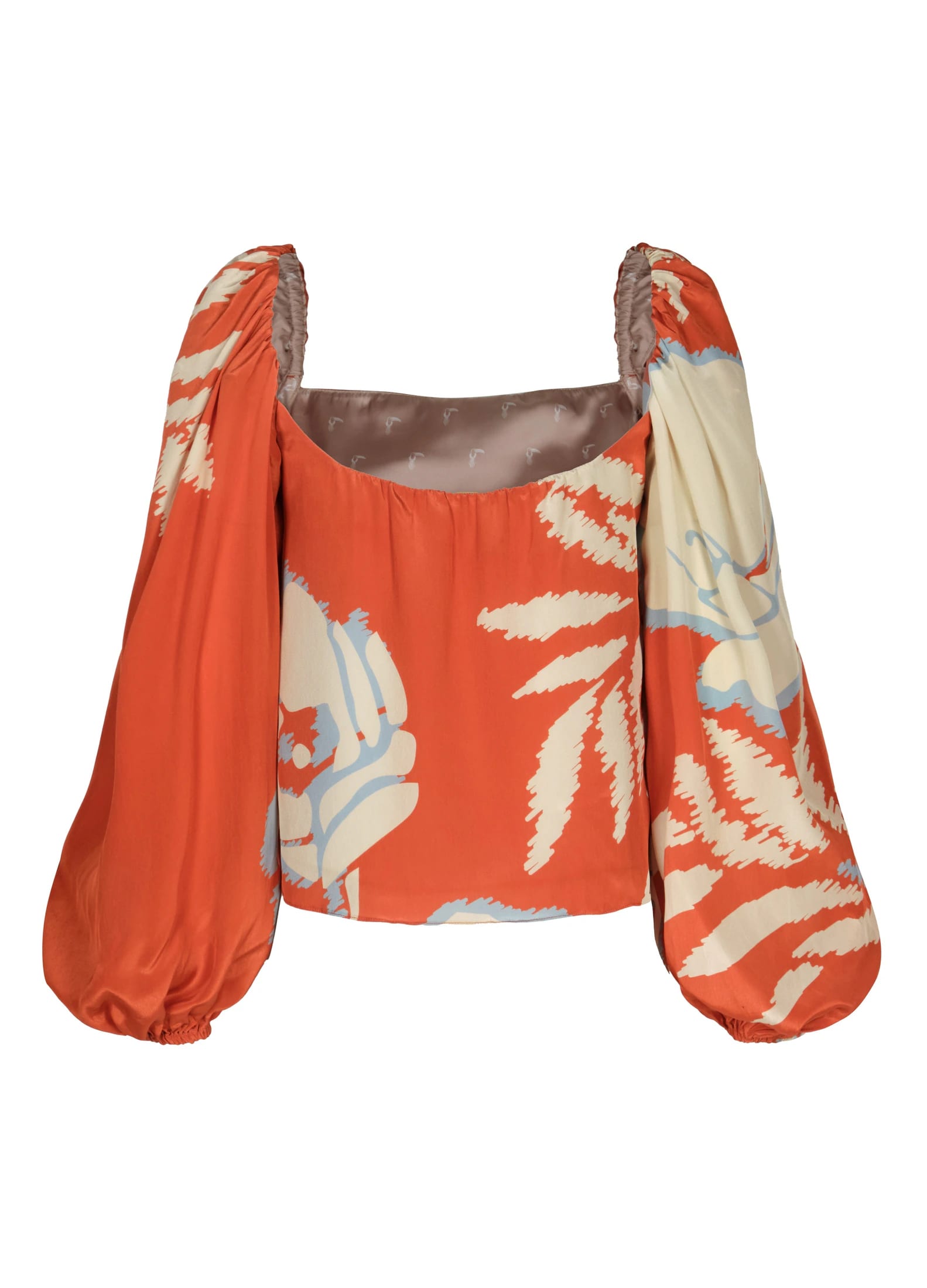 Celia Crepe Chine Blouse / Orange Gladiolos - imagen 3