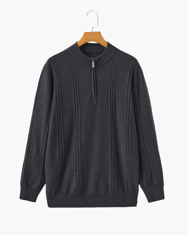100% Cashmere Ribbed Half Zip - imagen 6