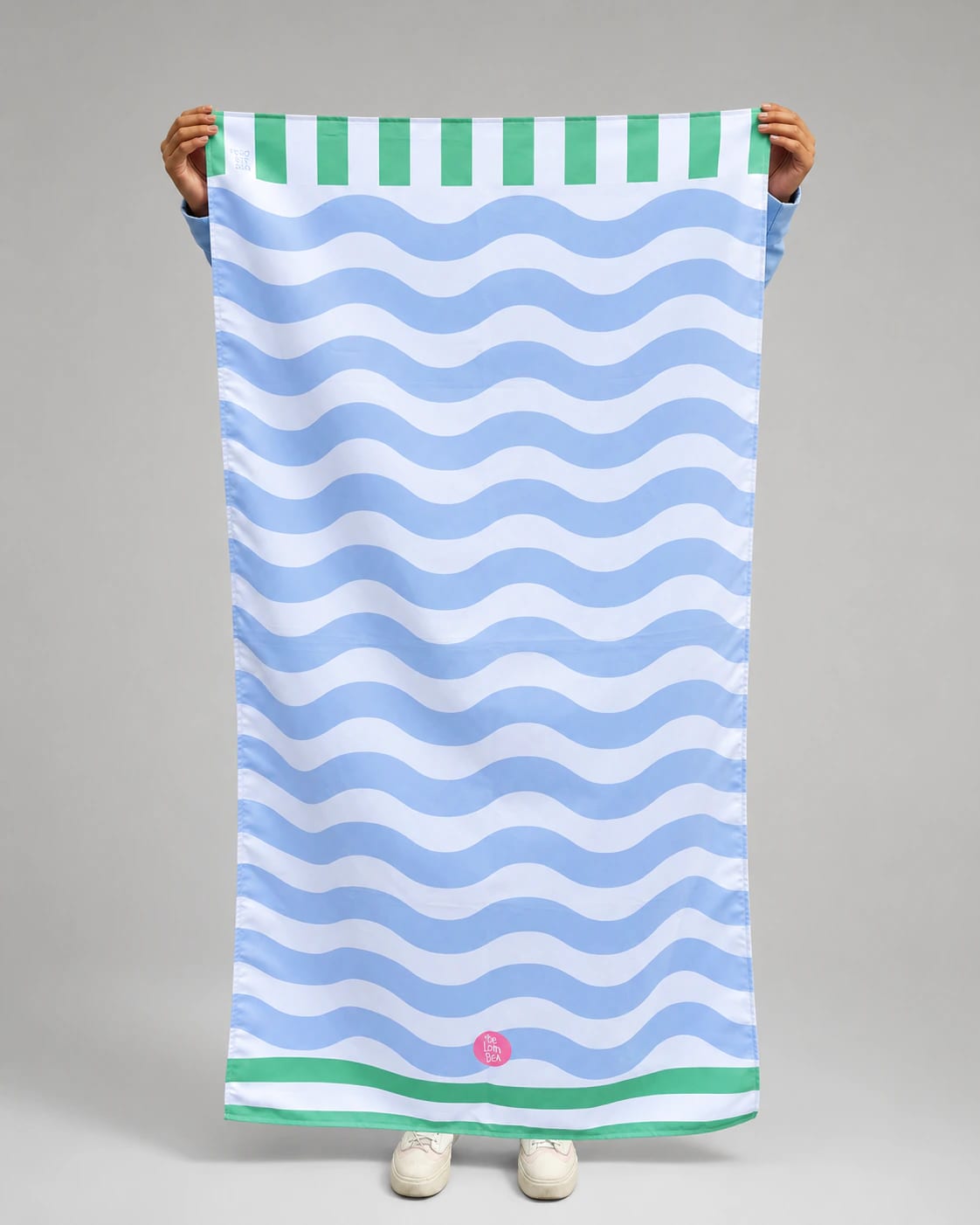 Toalla Estampada Ondas Azul - imagen 1