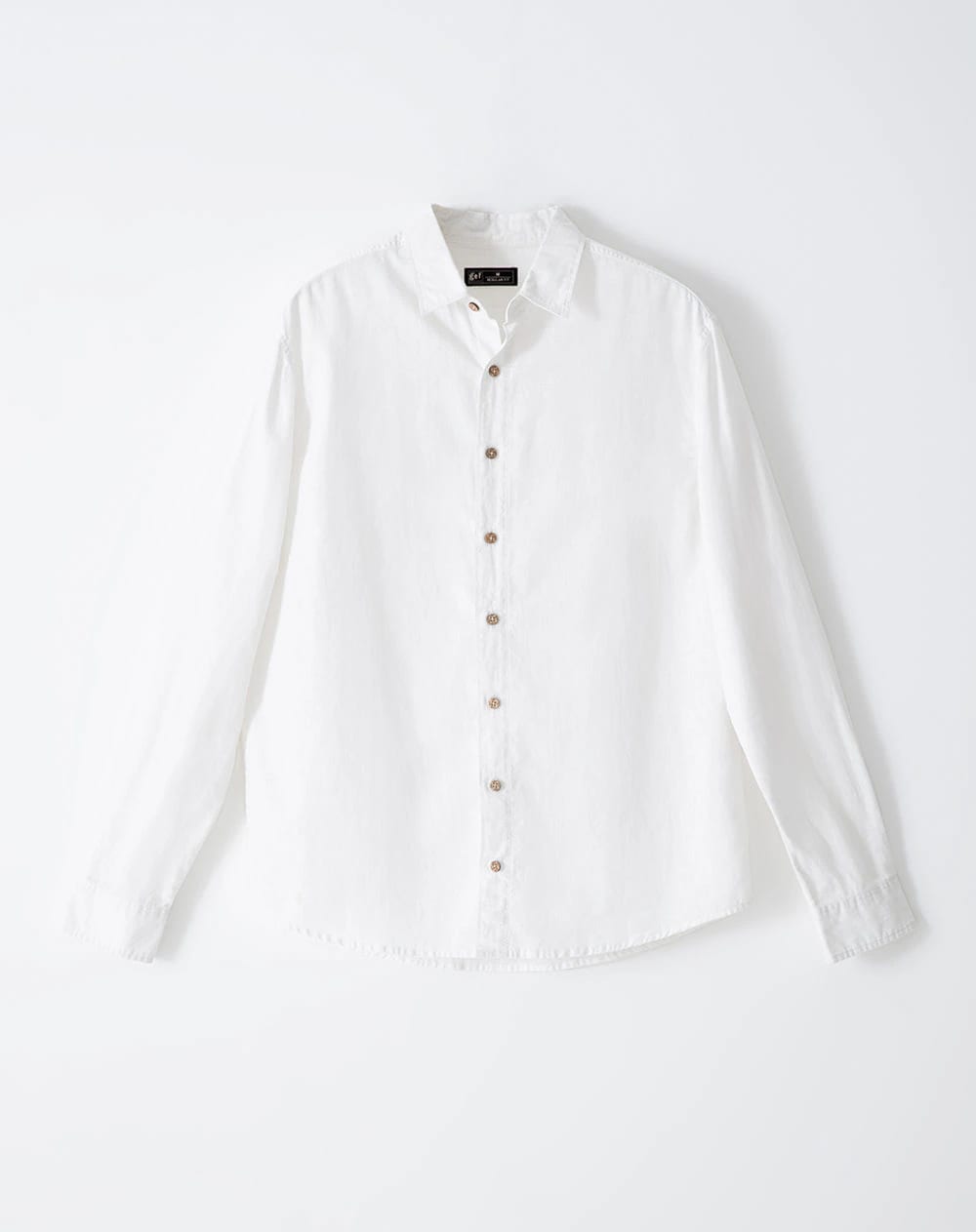 Camisa manga larga regular lino blanca hombre - imagen 6