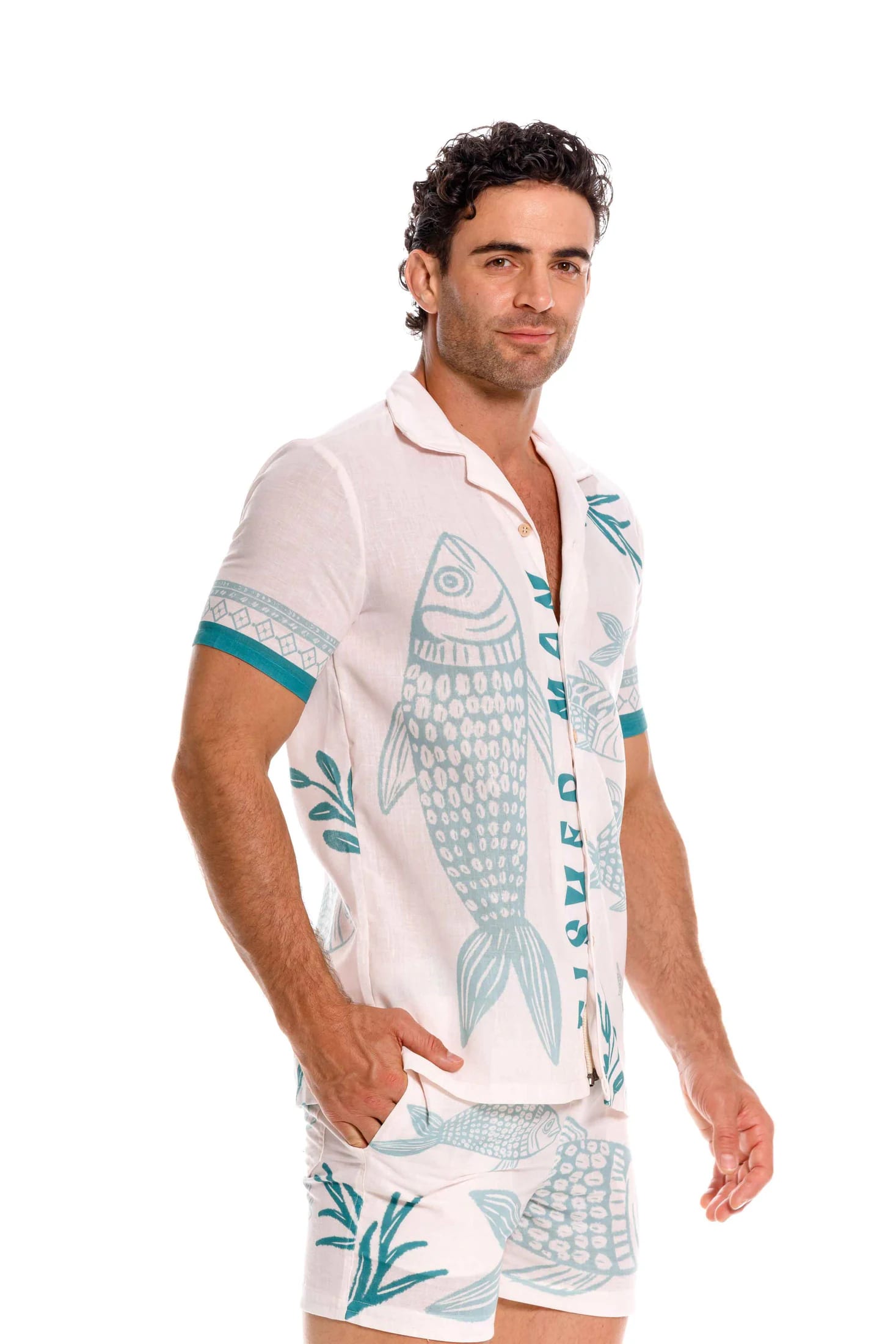 Camisa Hombre Fisherman Menta - imagen 4