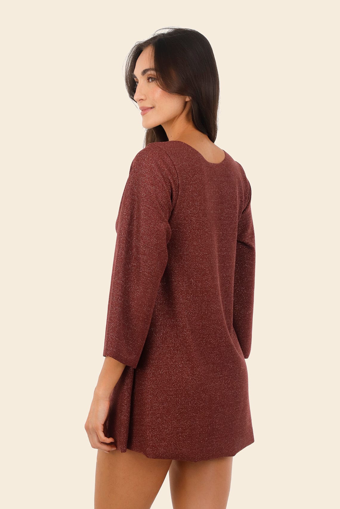Textured Barn Red Apogeo Dress - imagen 2