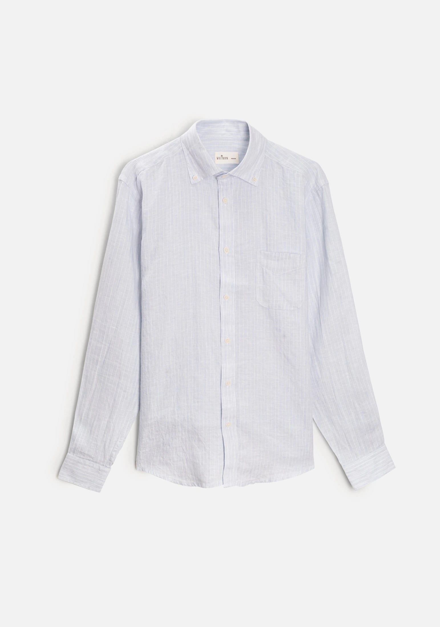 Camisa H CBD Lino Rayas Med Bols Gris Claro - Blanco - imagen 1