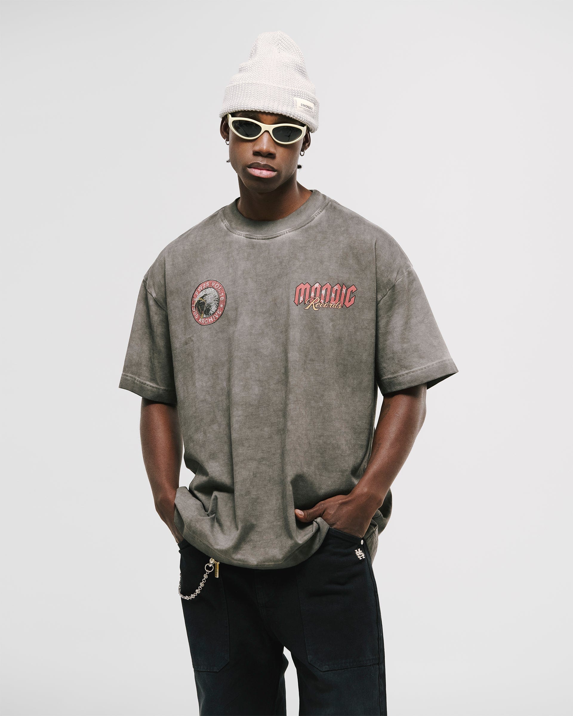 Camiseta Oversized Monoic Eagle - Gris Desgastado - imagen 3