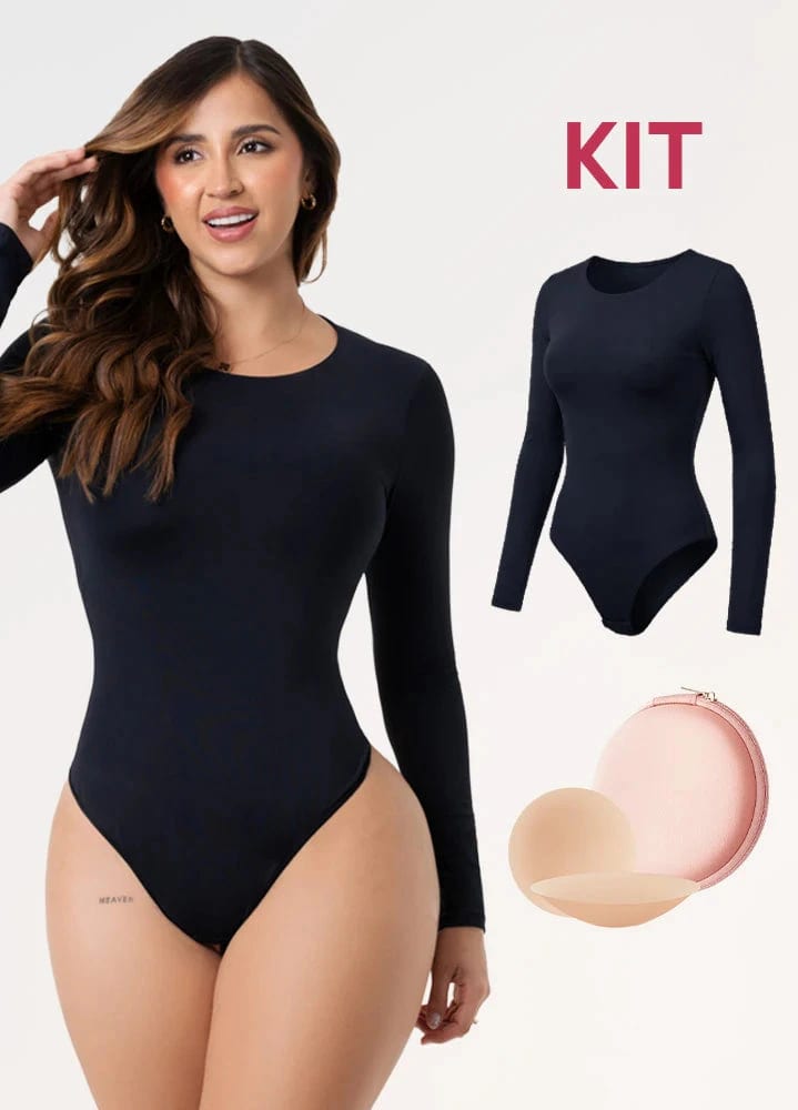 Kit Cero Marcas Salome: Body Manga Larga TD03L5 + Cubre Pezones - imagen 3