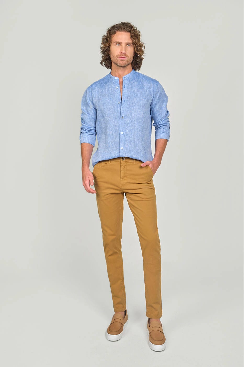 Pantalón Chino Slim Fit Dril Camel - imagen 7