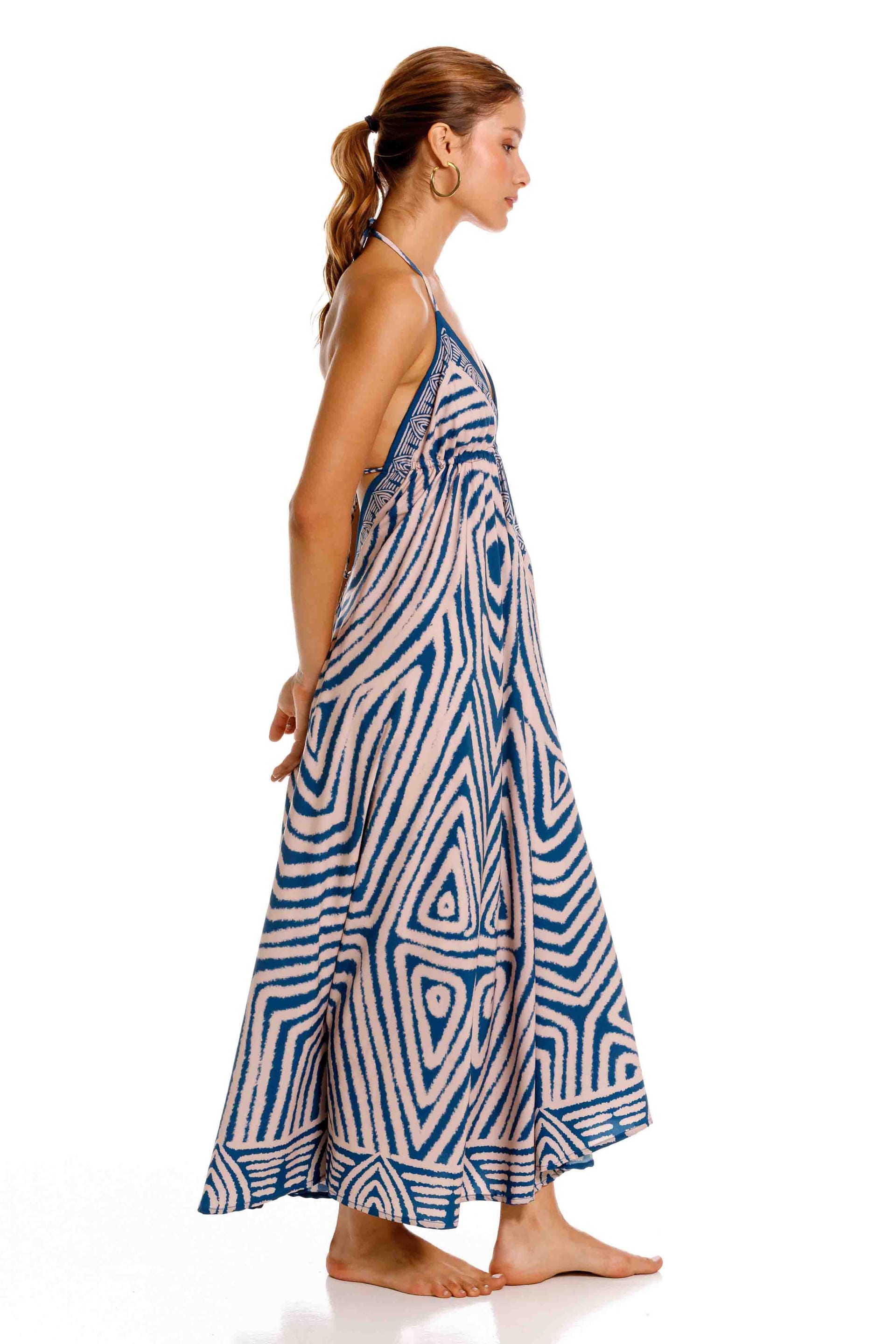 Vestido Largo Bohemia Nairobi Azul - imagen 4