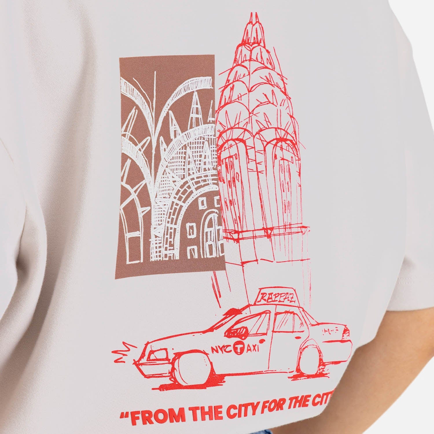 Boxy Fit City Sketch Tee Sand - imagen 3
