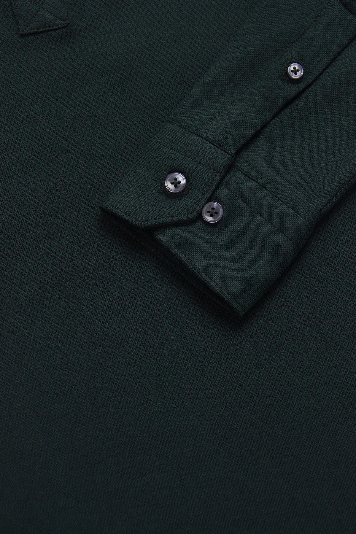 Camisa Piqué Polera Algodón Verde Botella - imagen 3