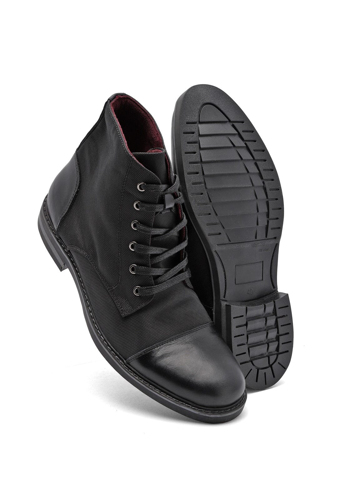 Botas negras en lona y cuero - imagen 3