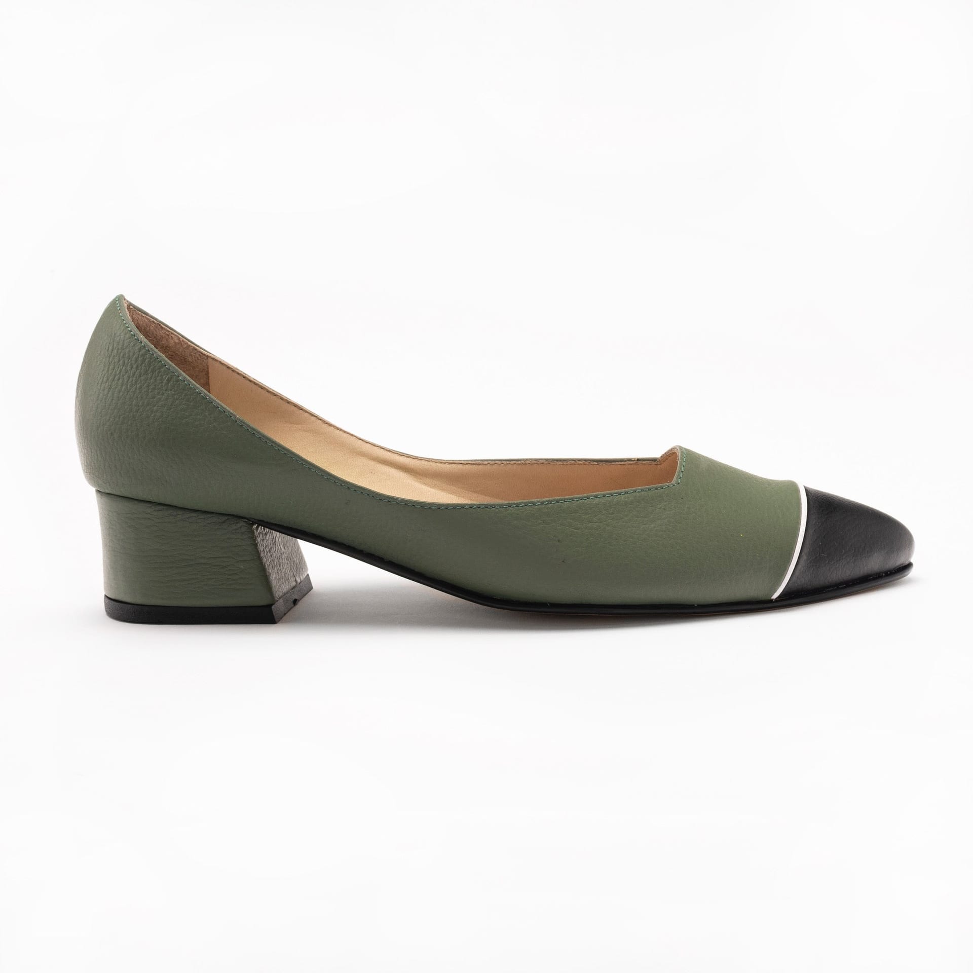 Midi Heels - Sage x Black + White - imagen 1