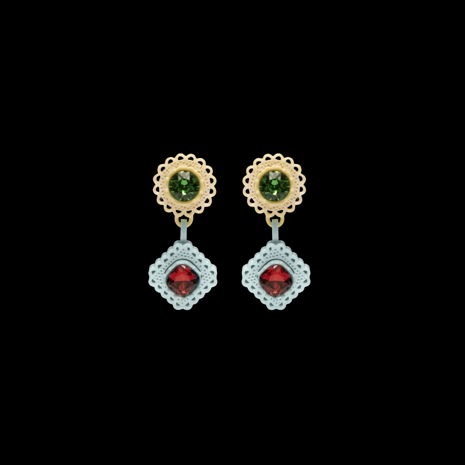 ARETES DOBLE LACE MINI - imagen 1
