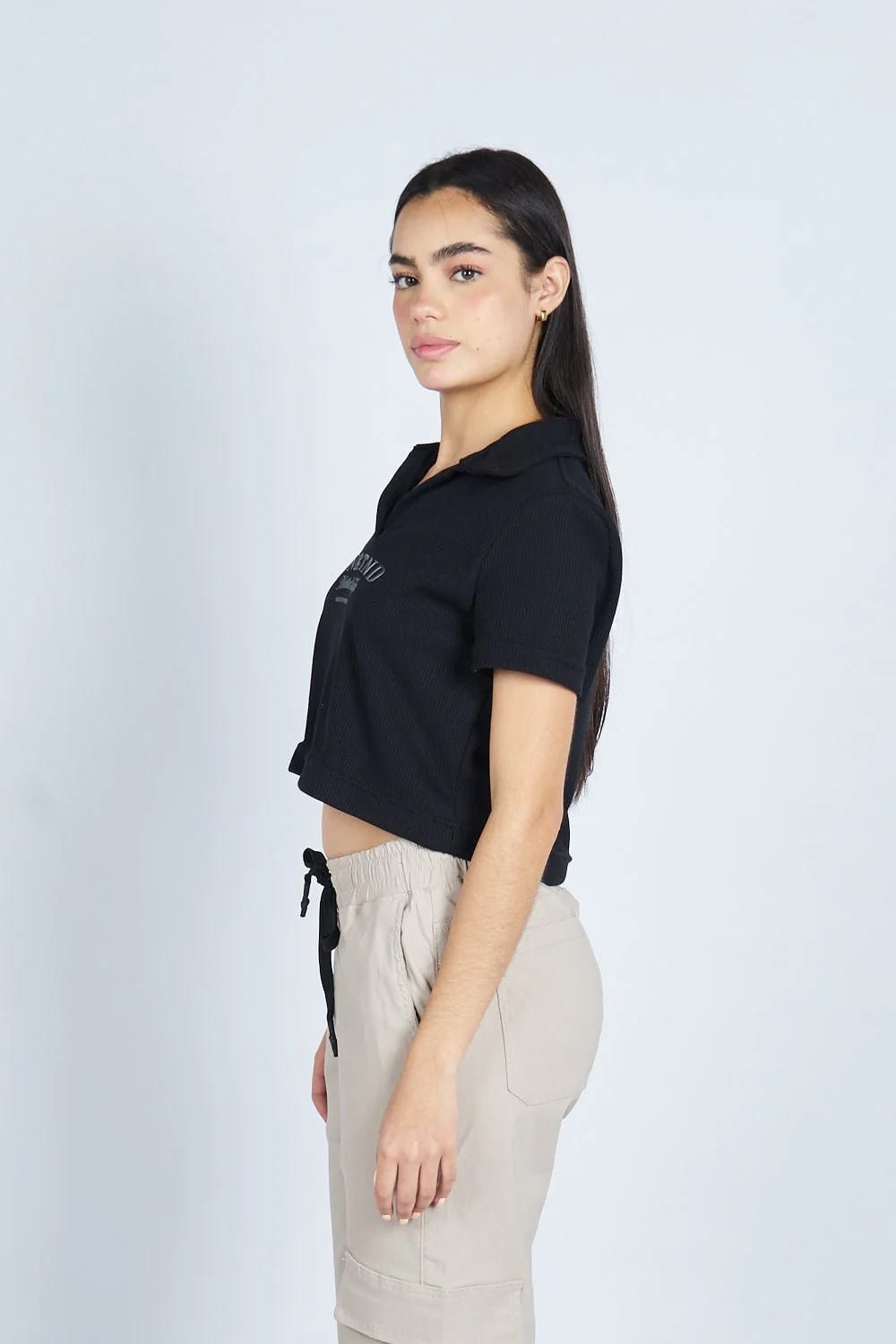 Lounge cropped Polo textura Negra | Drop 03 | - imagen 5