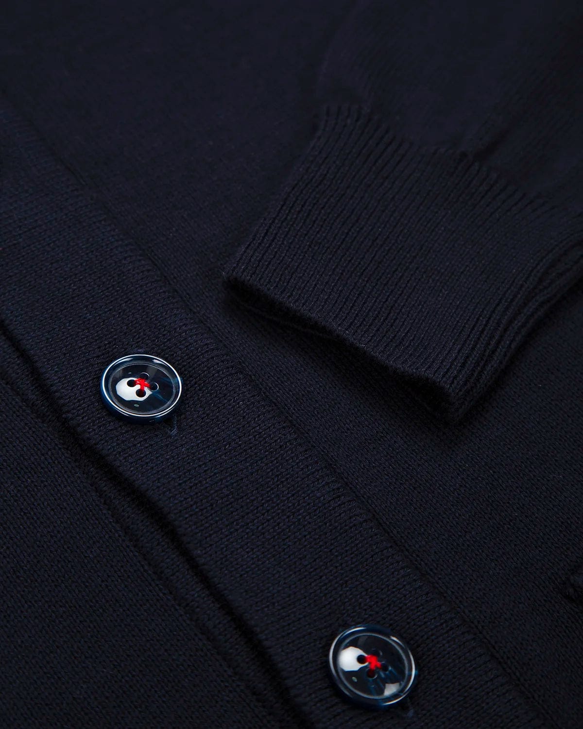 Chaqueta Punto Botón Contraste Algodón Azul Oscuro - imagen 5