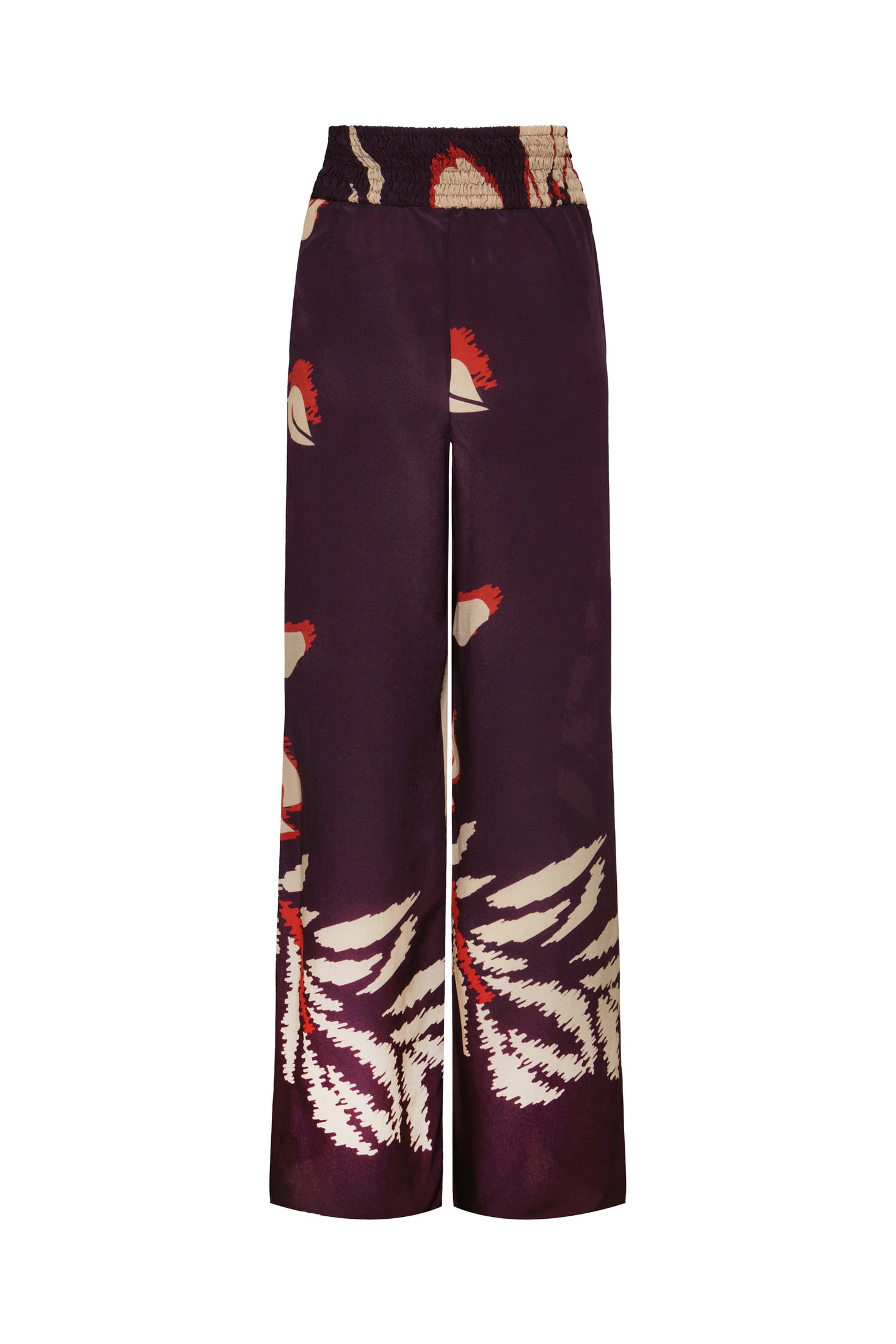 San Cipriano Crepe Chine Pants / Purple Gladiolos - imagen 4