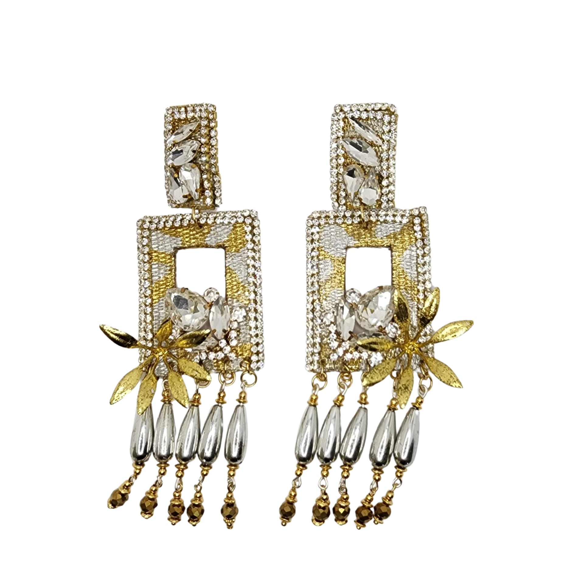 Gold & Silver Totumo Earrings with Jewelry - imagen 1