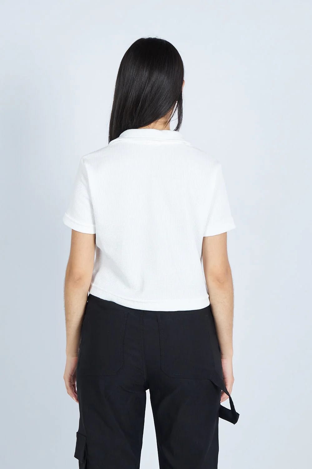 Lounge cropped Polo textura Blanca | Drop 03 | - imagen 5