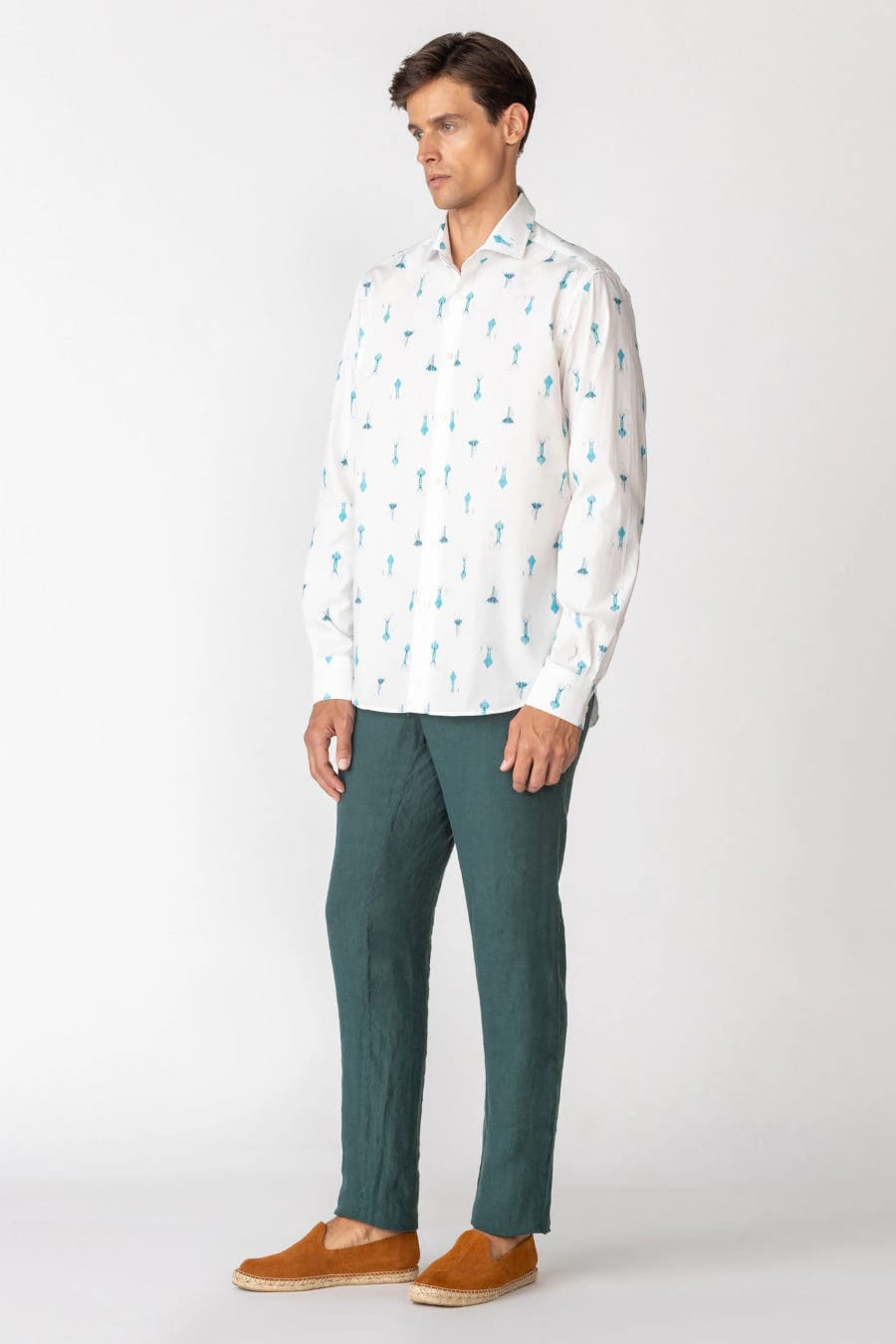 Men's cotton shirt white epiro - imagen 2