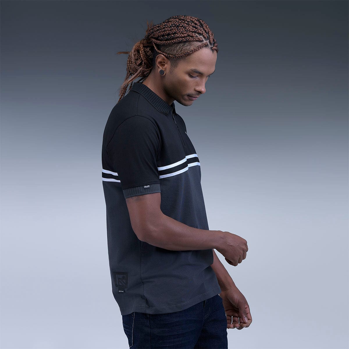 Polo Regular Negro/Gris - imagen 3