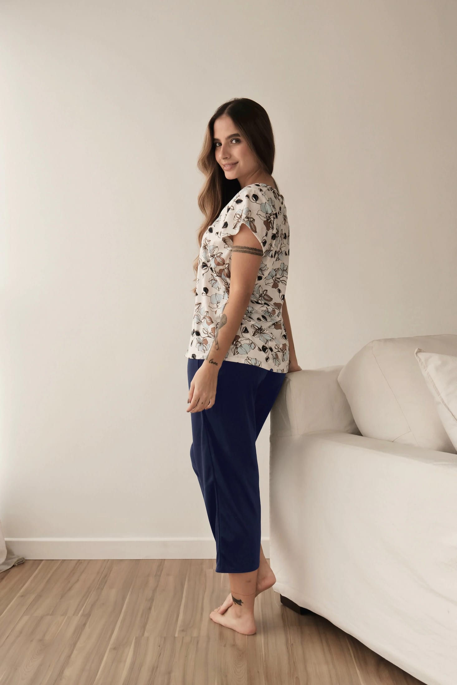 Pijama Pantalon Largo Azul Oceano - imagen 3