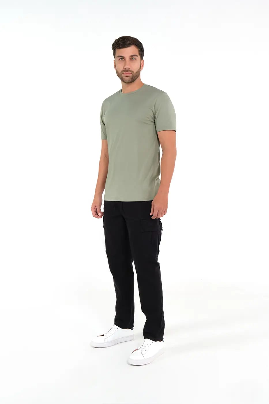 T-shirt Slim Fit 100% Algodón Verde Claro - imagen 4