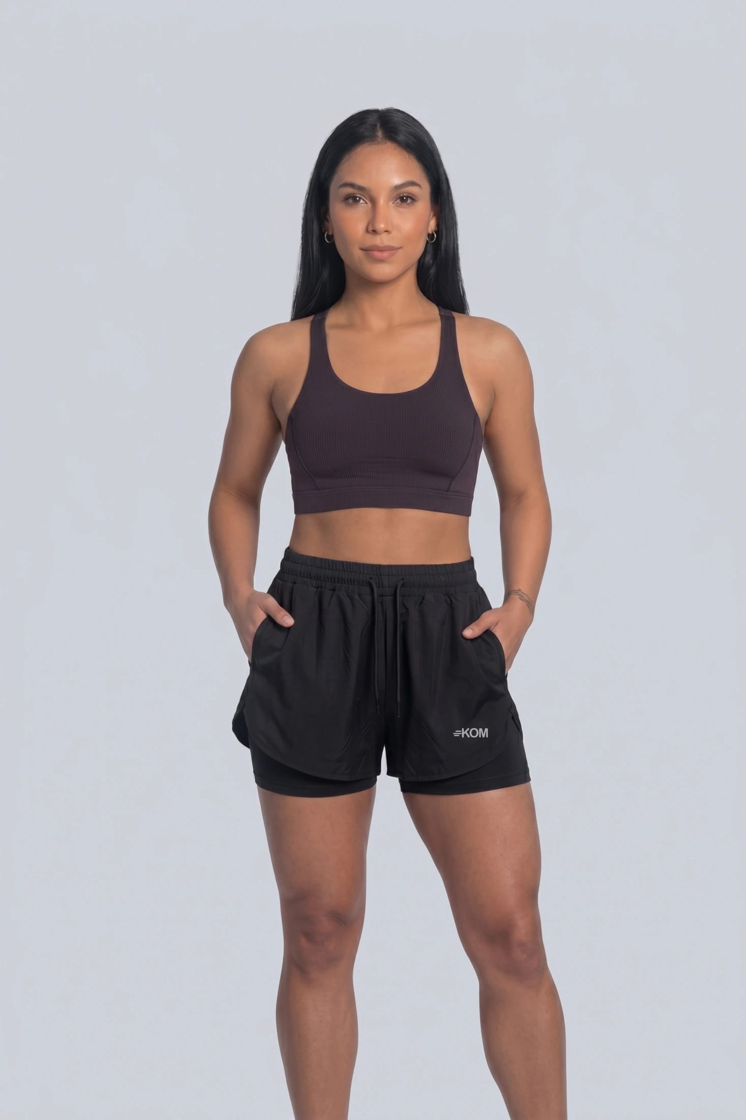 Short Running Deportivo Mujer Línea Giro con Boxer Interno y Bolsillos - imagen 1