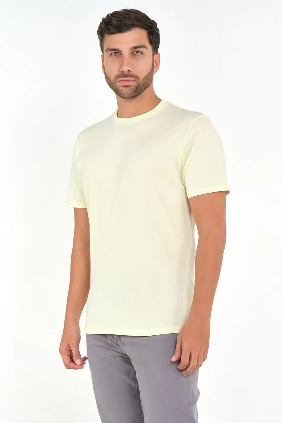 T-shirt Slim Fit 100% Algodón Amarillo - imagen 1