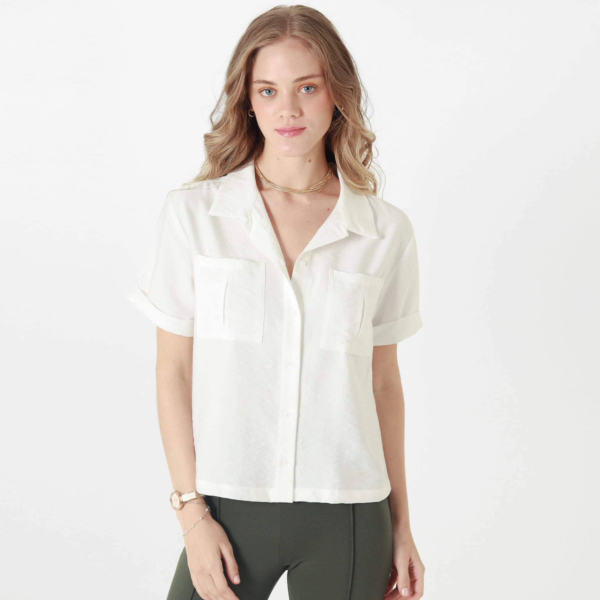 Blusa Cuello Sport Manga Corta - imagen 2