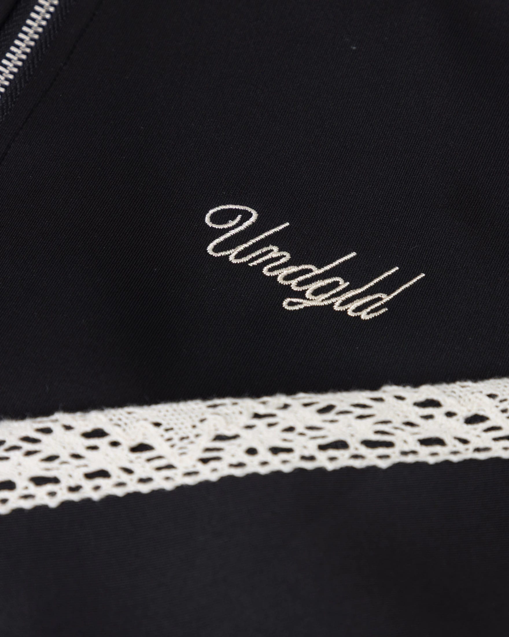 W Basics Undgld Lace-panel Track Jacket Black - imagen 4
