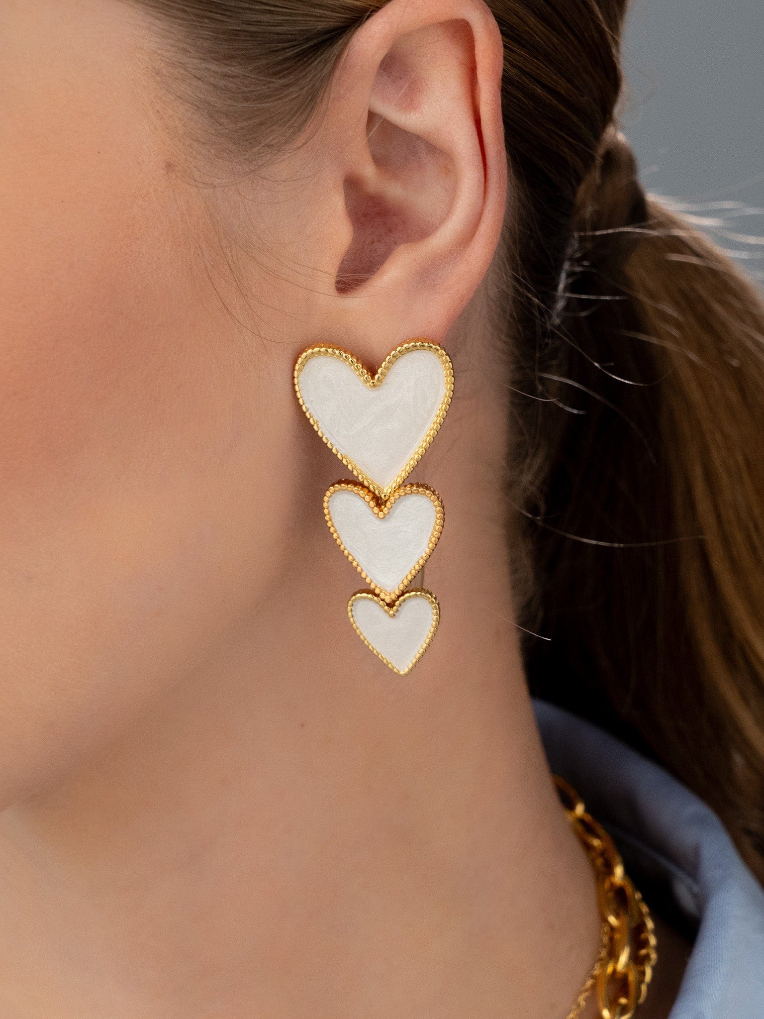 Maxi Aretes Corazón Gold - imagen 2