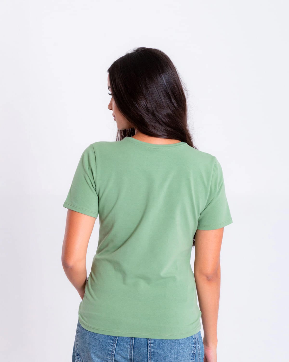 Camiseta verde estampado frontal para mujer - imagen 3