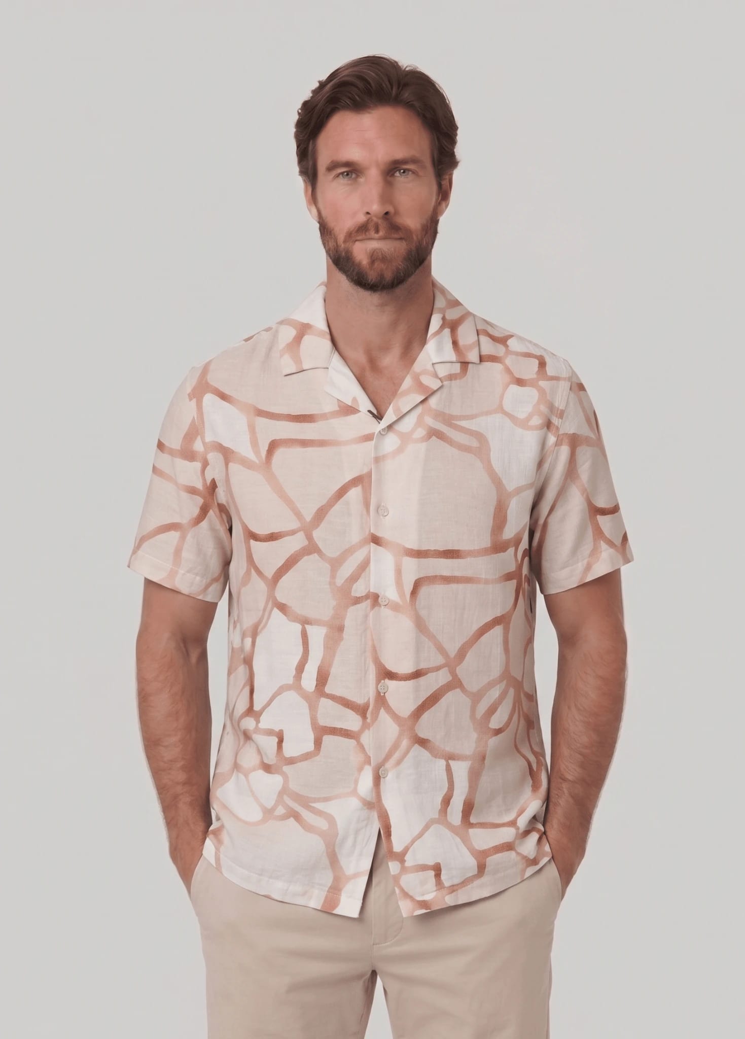 Camisa estampada manga corta para hombre Jon Sonen 027225057 - imagen 1