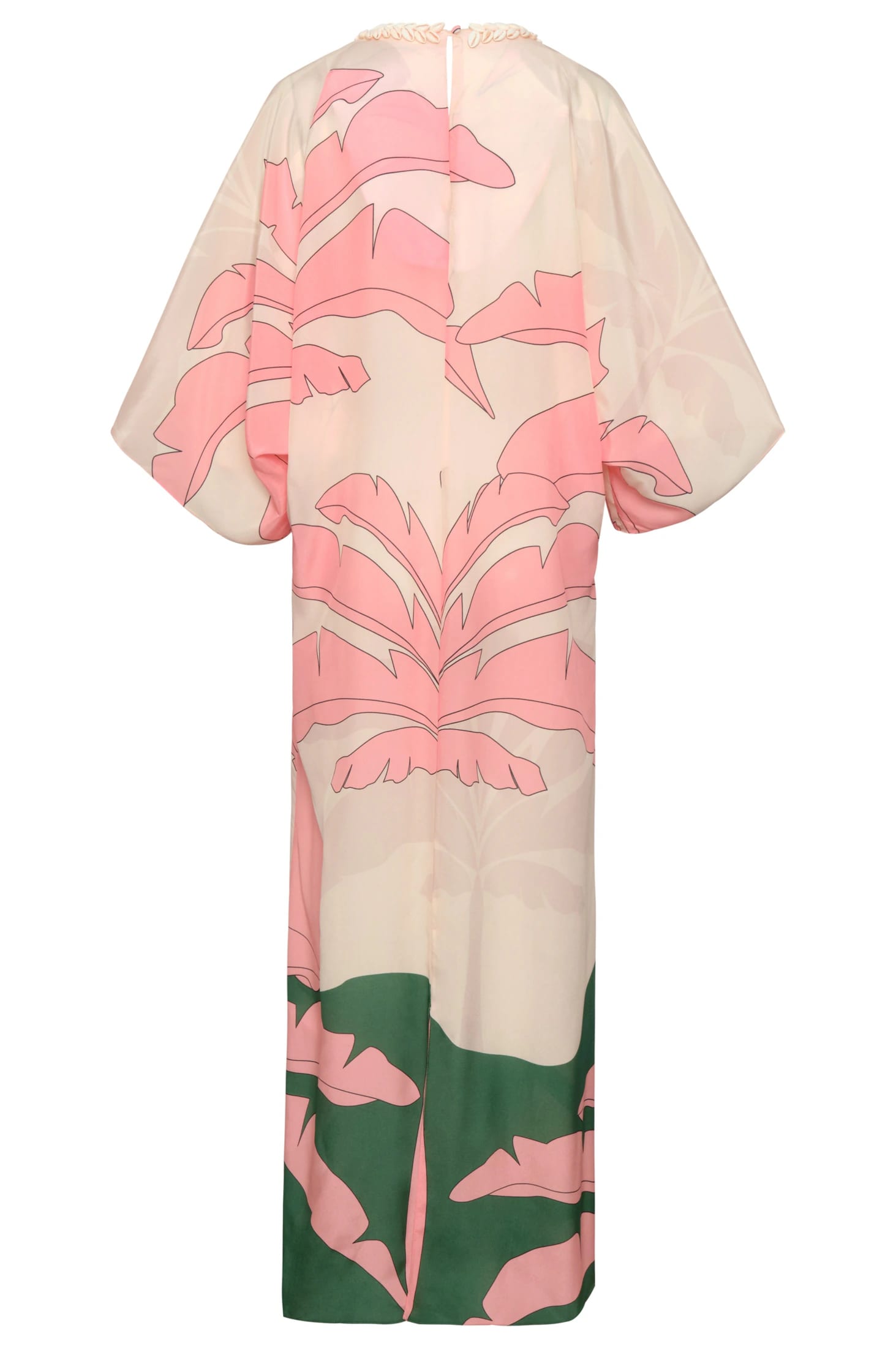 Andina Hand-Embroidered Crepe Tunic / Peach Palms - imagen 3