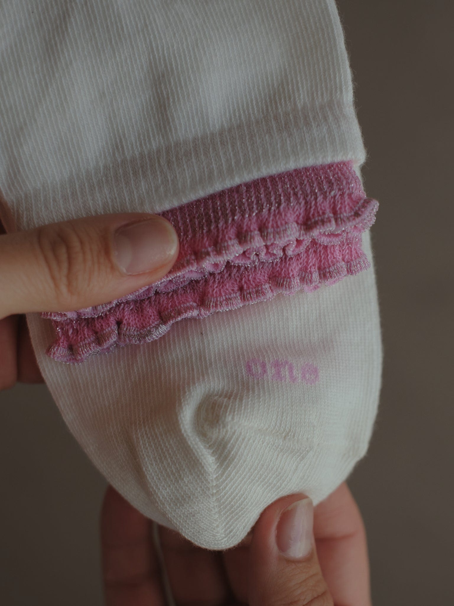 GIRLY LAYERING SOCKS - PINK ON WHITE - imagen 2