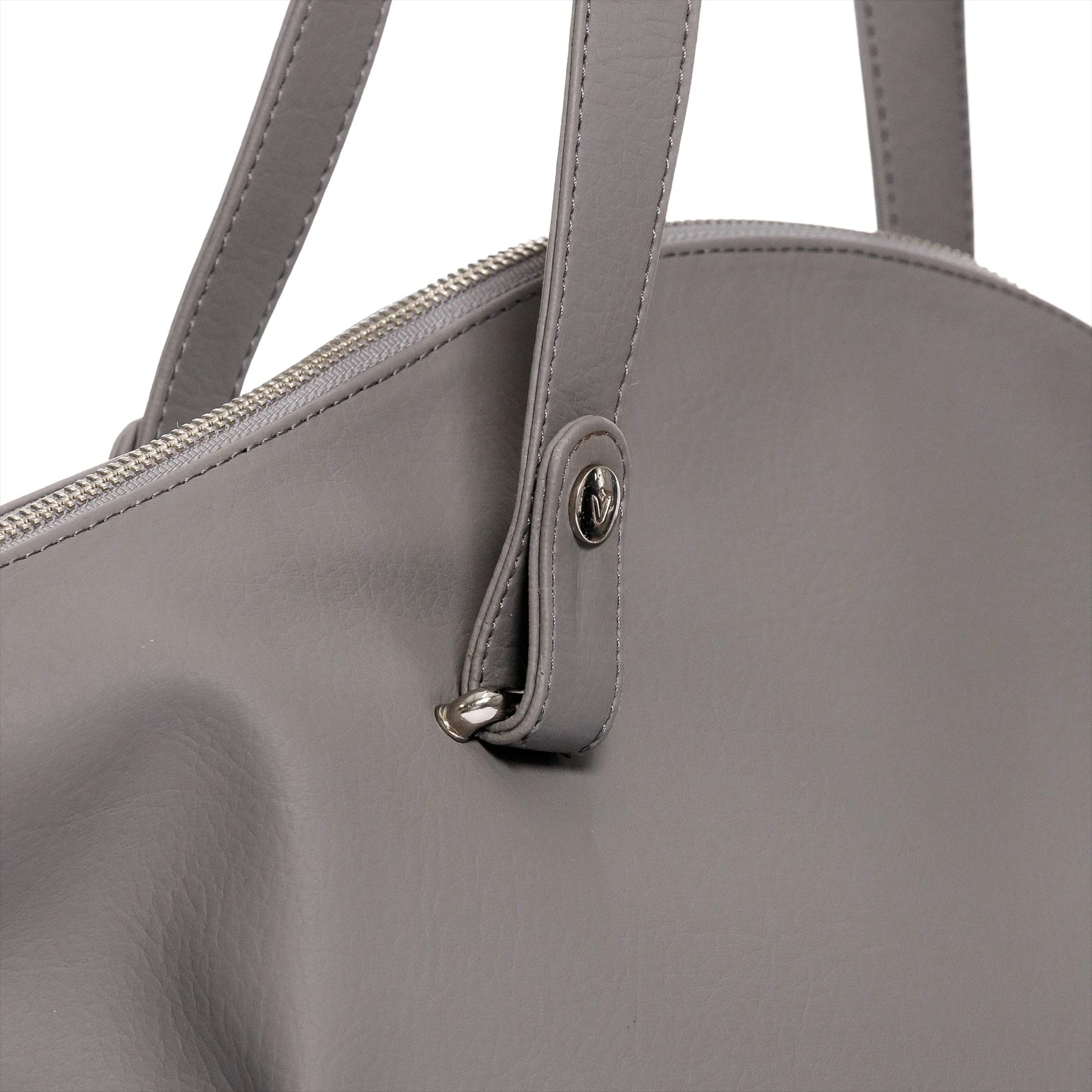 Cartera para mujer Grace grande gris con bolsillo interno y detalle - imagen 4
