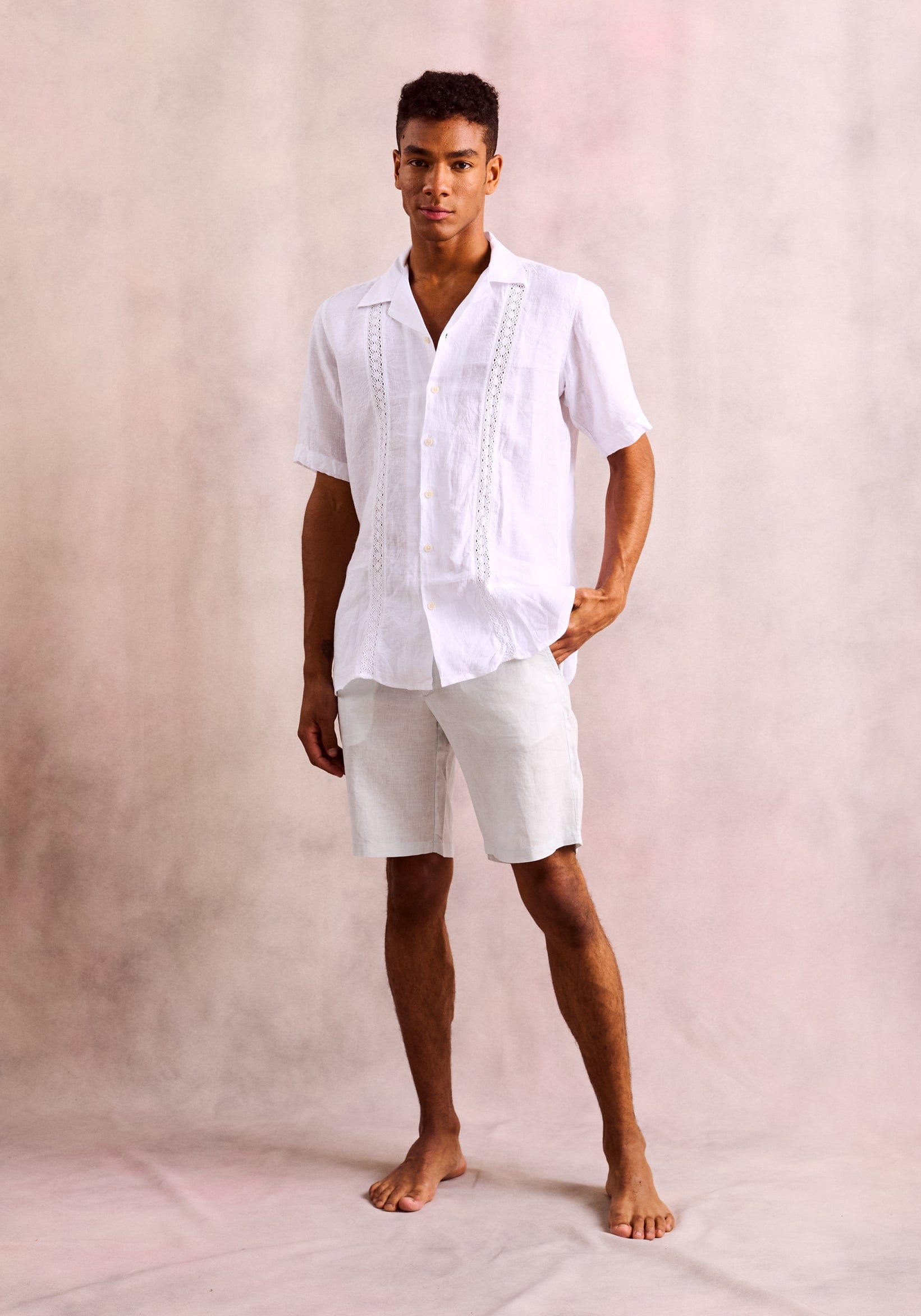 Camisa Guayabera Bol. Manga Corta Blanco - imagen 2