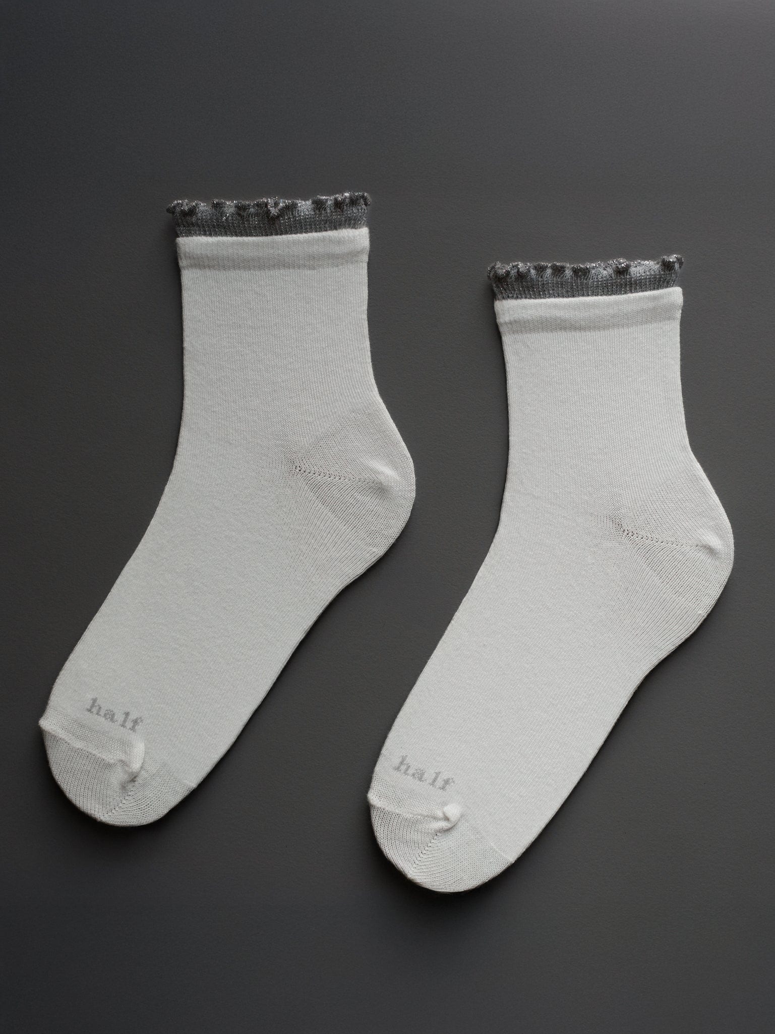 GIRLY LAYERING SOCKS - GRAY ON WHITE - imagen 7