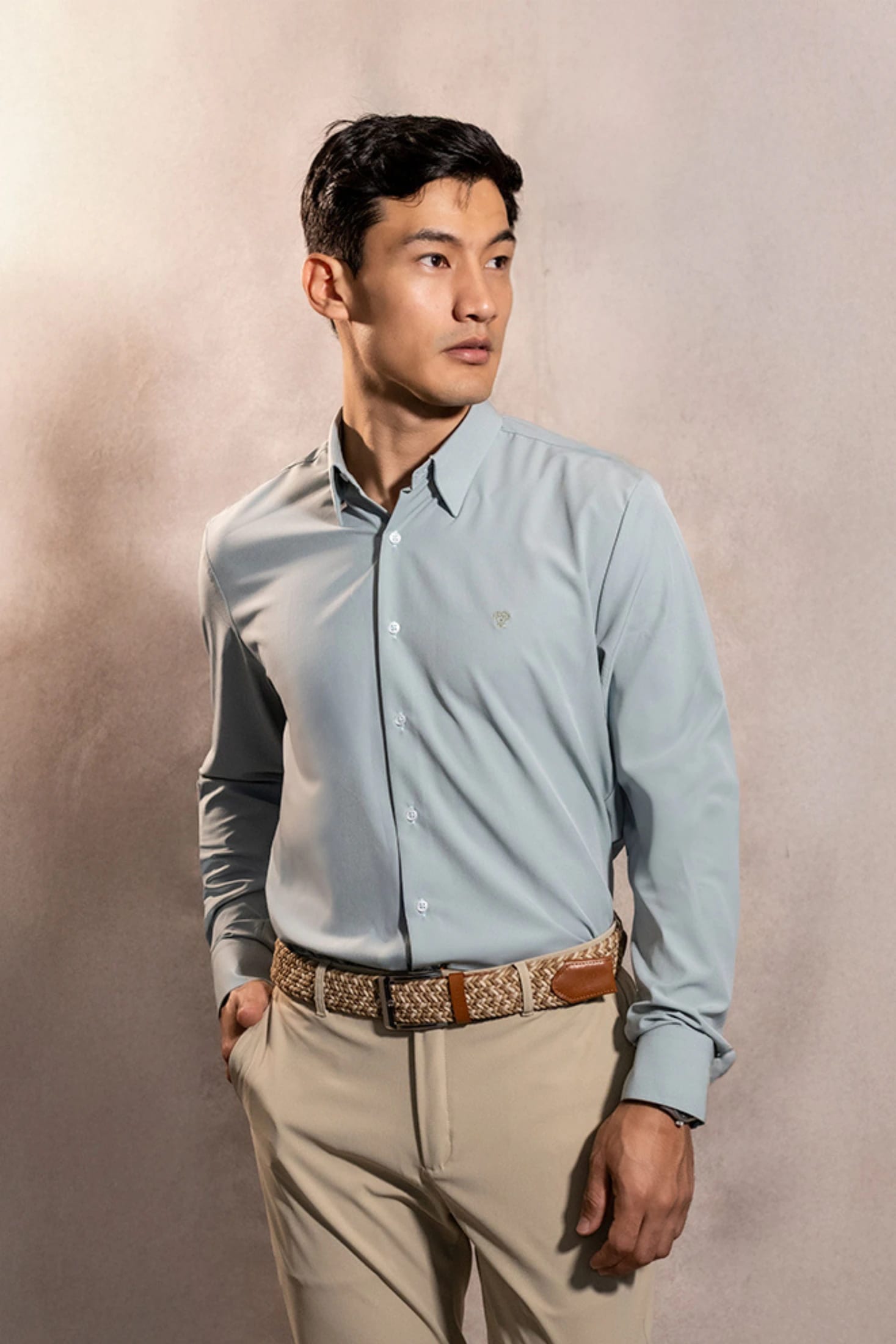 Camisa Performance Antiarrugas Verde Sage - imagen 1