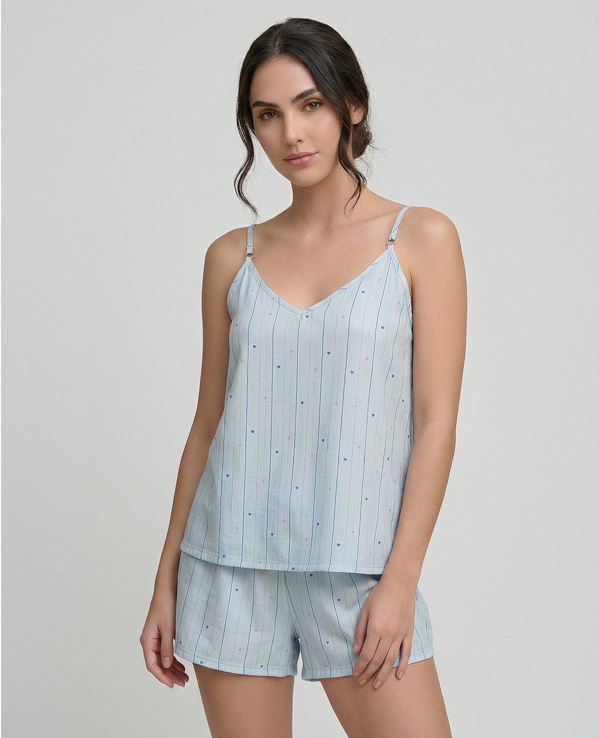 Pijama de Short | Blusa escote en V | Tiras ajustables - imagen 1