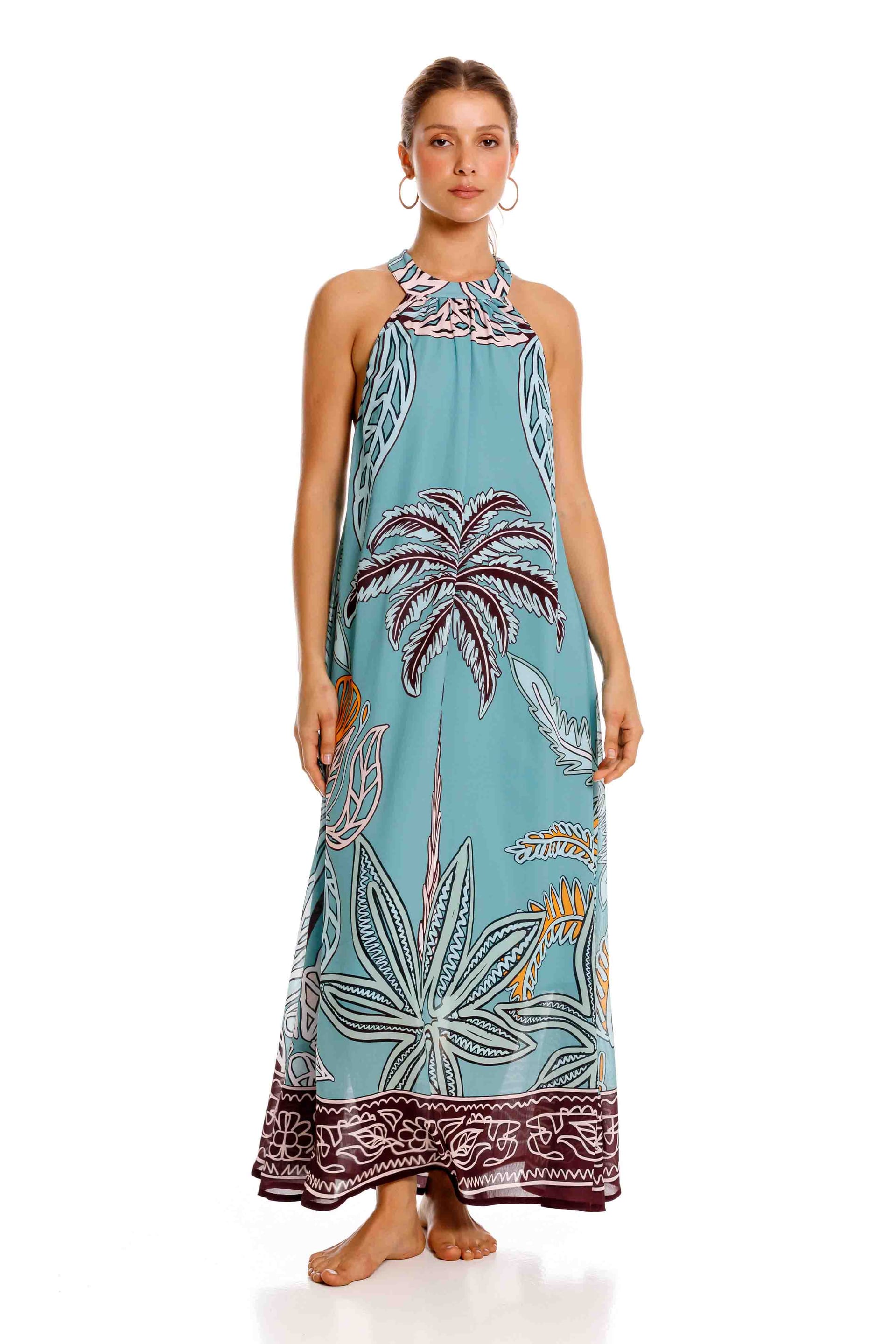 Vestido Largo Aries Maxipalms Verde - imagen 1