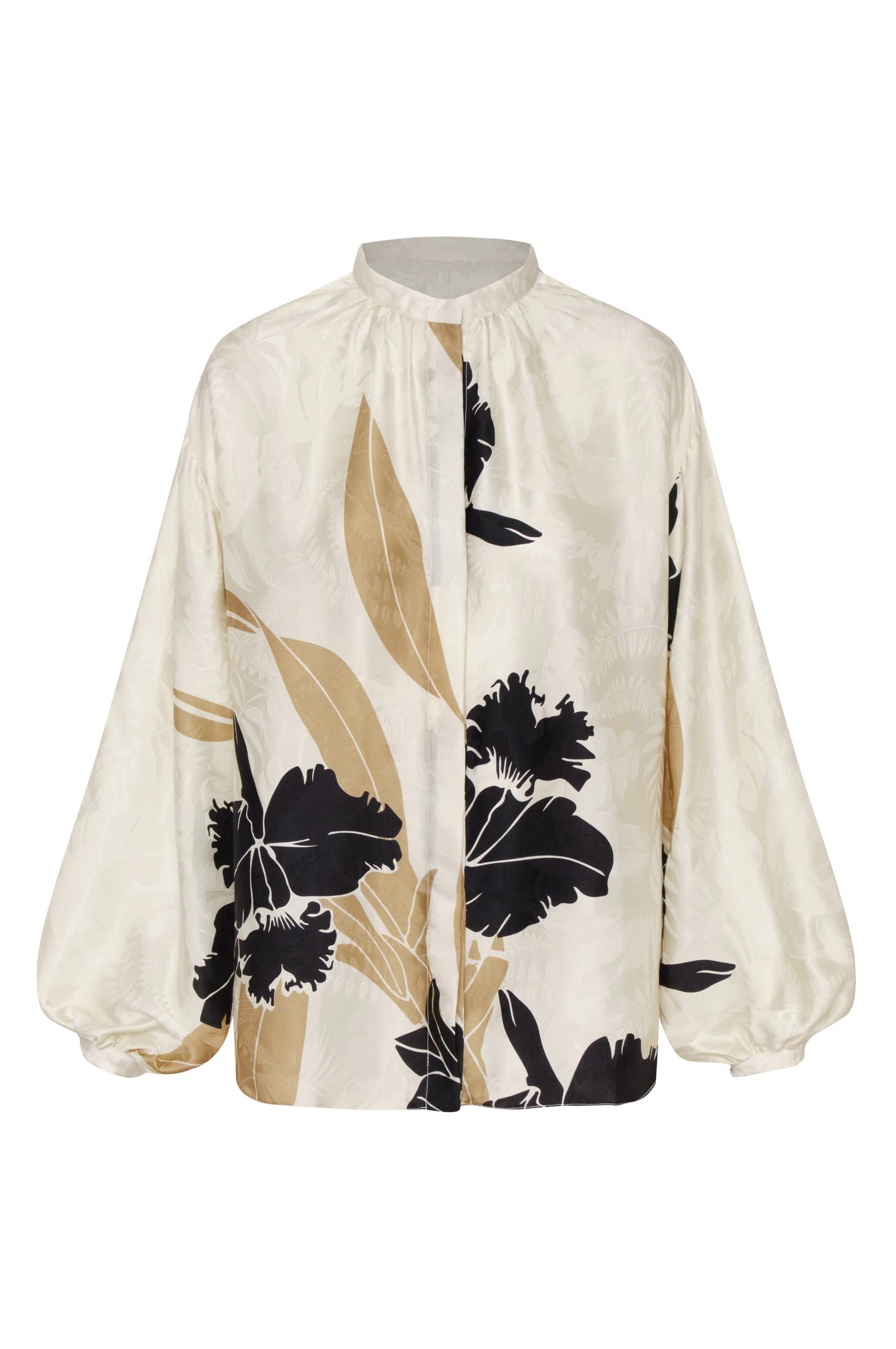 Don Simon Jacquard Silk Shirt/ Black Orchids - imagen 1