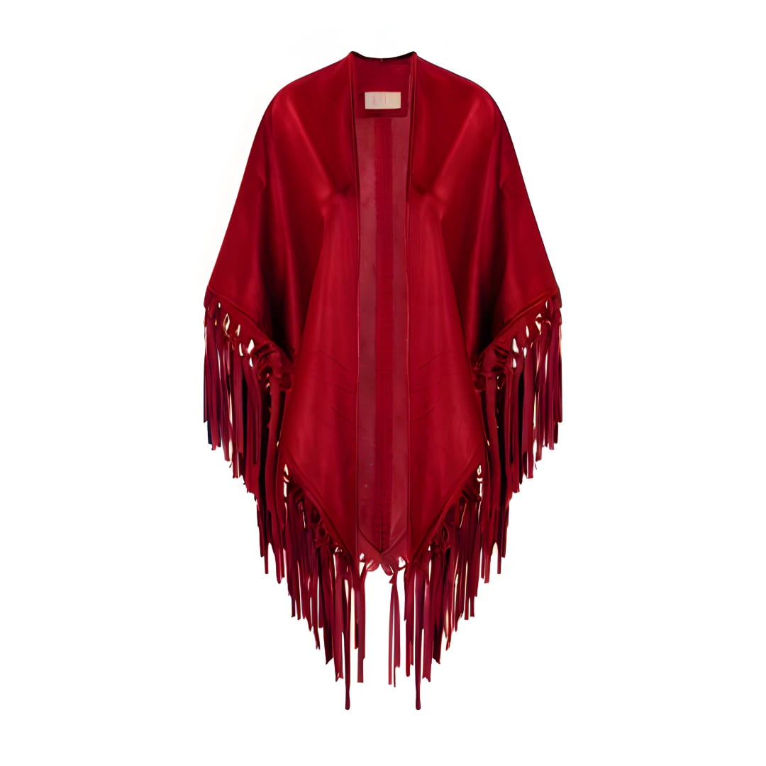 CECILIA SHAWL WITH FRINGES AND KNOTS - imagen 2