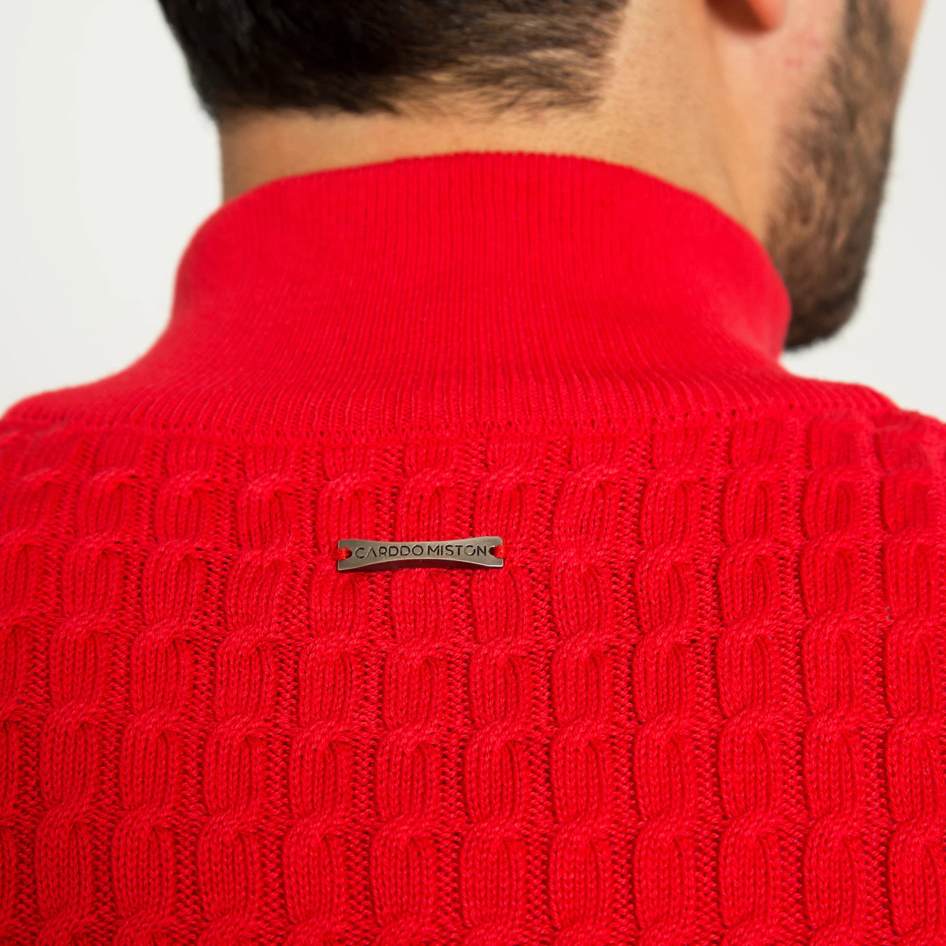 Saco Trenzado Half Zip Algodón Vino - imagen 13
