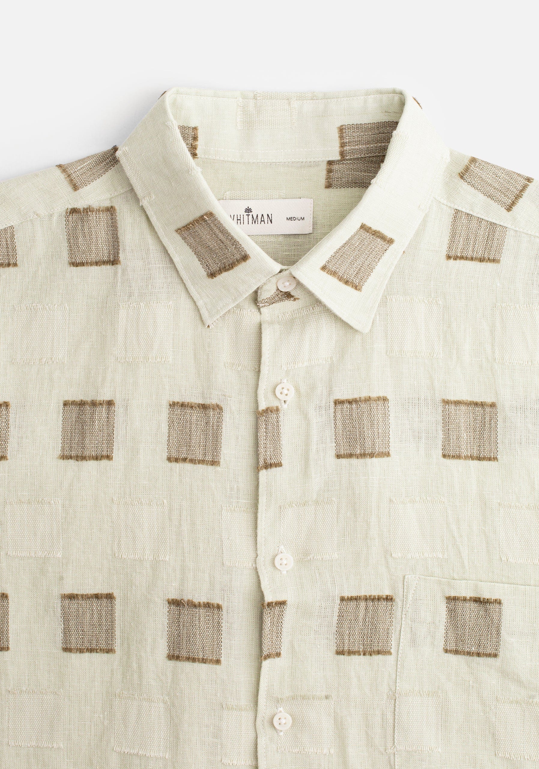 Camisa Lino Harlem Bordado Verde Claro - imagen 5
