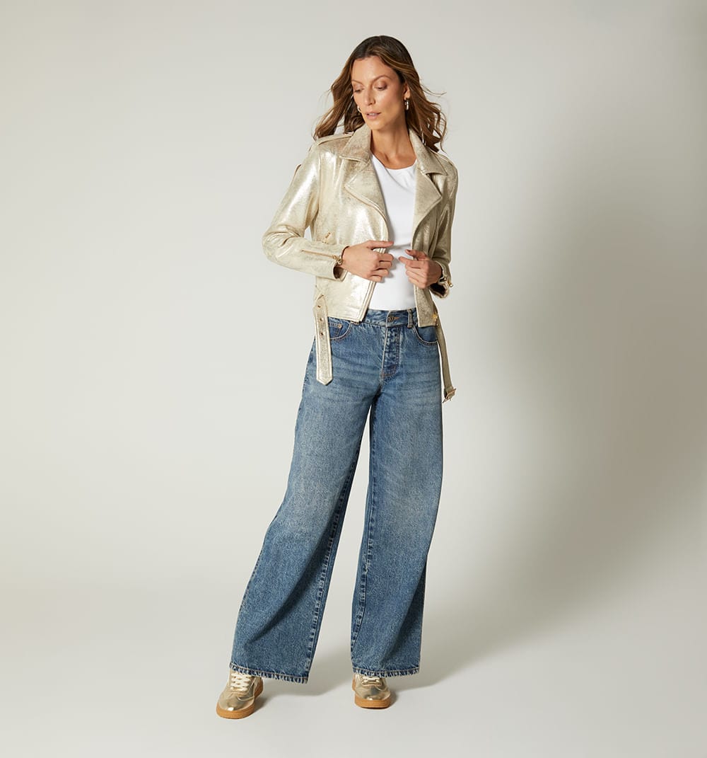 Chaqueta biker con efecto foil - imagen 6