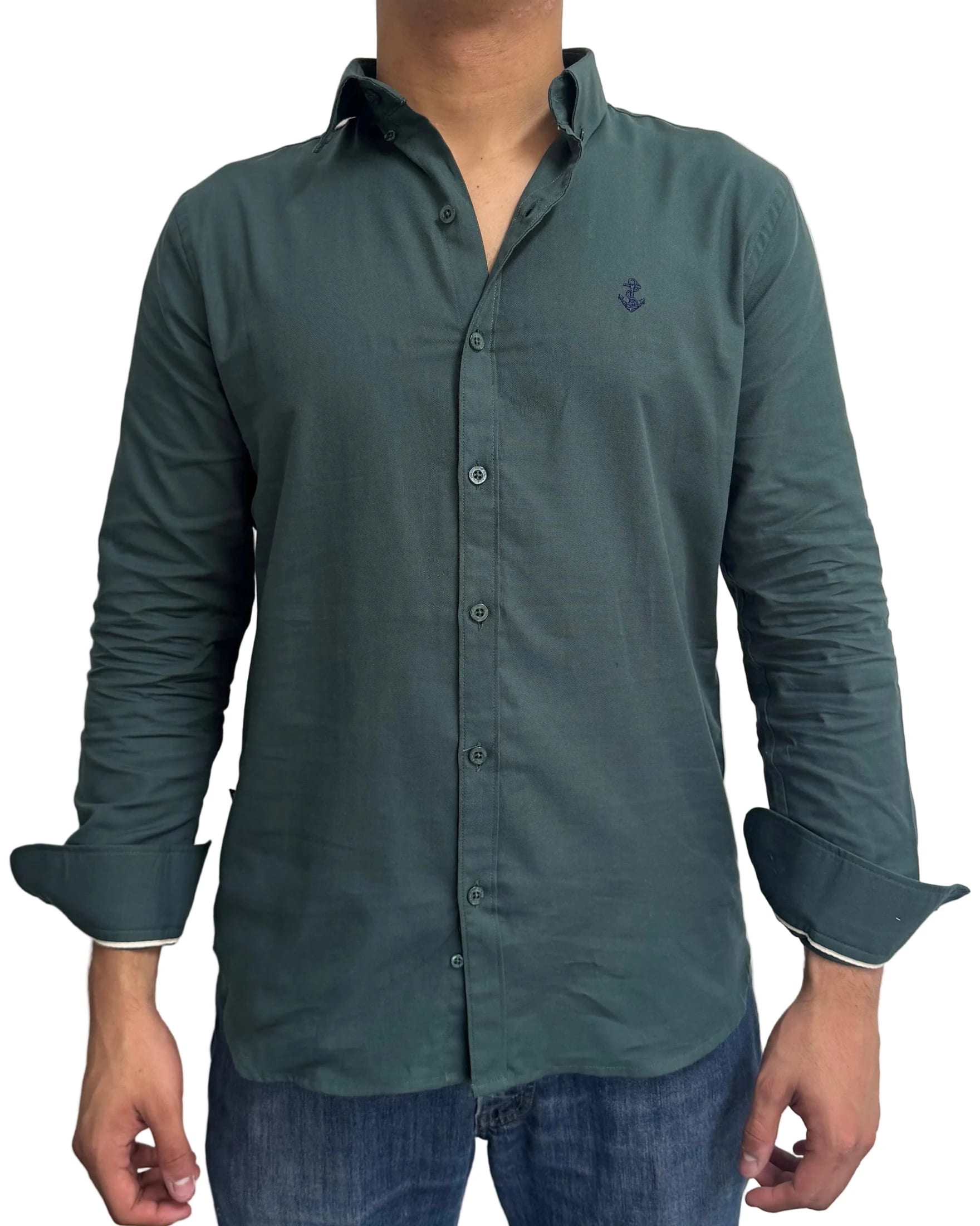 Camisa Oxford Verde Oscuro - imagen 3
