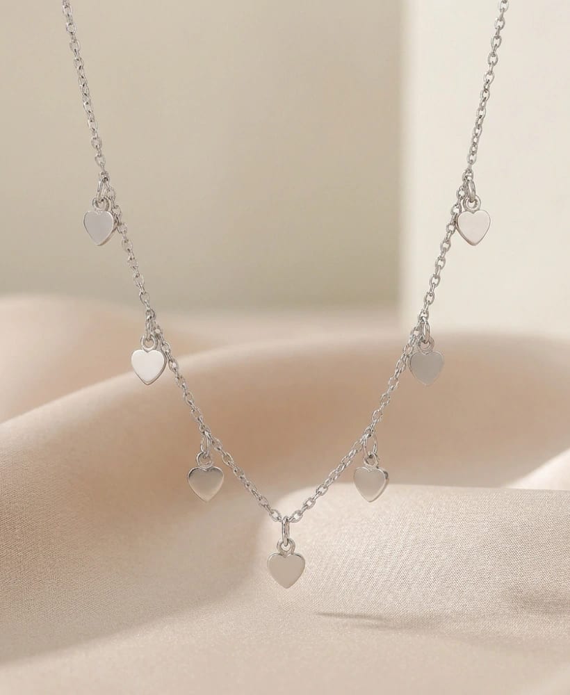 Cadena corazón en plata ley 950 elaborado a mano - imagen 2