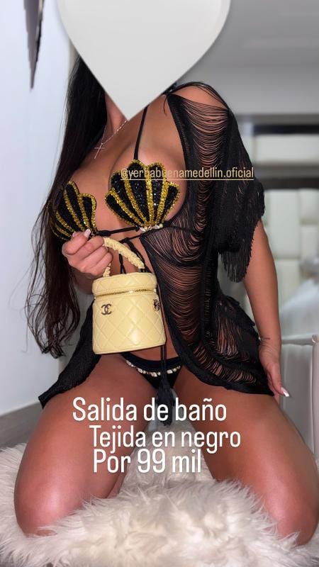 SALIDA DE BANO TEJIDA NEGRA - imagen 1