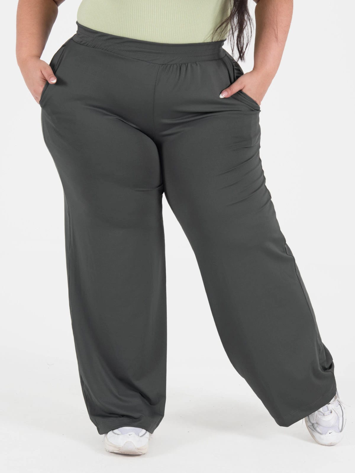 sahay pantalon gris oscuro talla plus - imagen 1