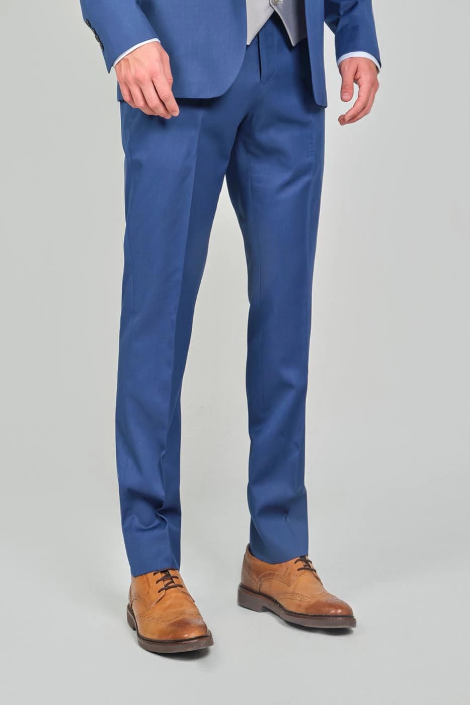 Traje Formal Sobre Medida Paño Tropical Azul Indigo - imagen 3